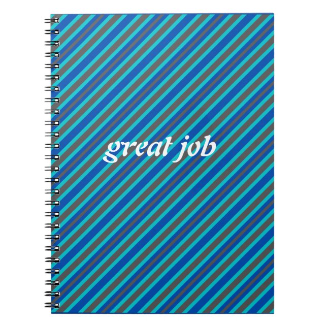 Caderno Espiral Azul Moderno com Strike (Frente)