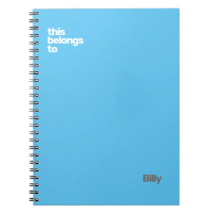 Caderno Espiral azul moderno e simples