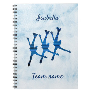 Caderno Espiral Azul na linha do notebook de skate sincronizado