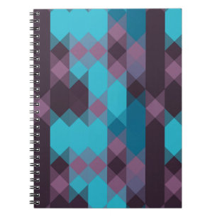 Caderno Espiral azul pavão, roxo, azul topázio e trovão