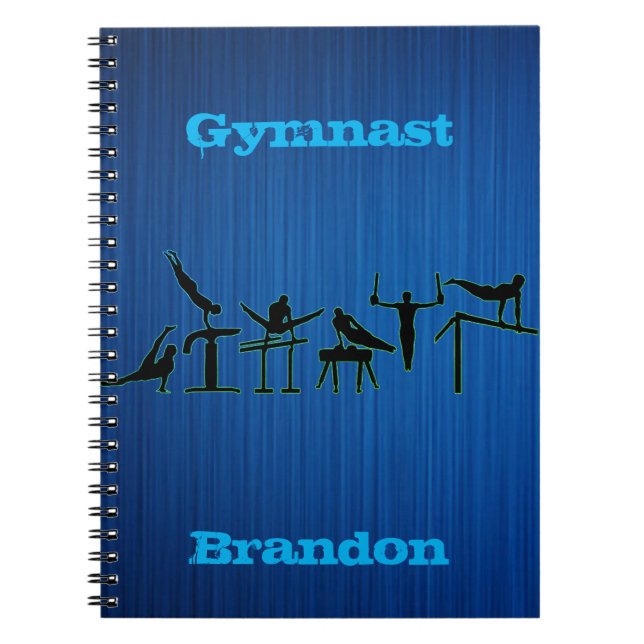 Caderno Espiral Azul Personalizado de Ginástica Ma (Frente)