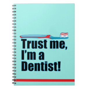 Caderno Espiral Azul Piada Dentista Engraçado