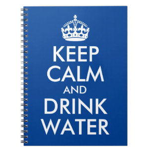 Caderno Espiral Azul Profundo Mantenha a calma e beba o registro d