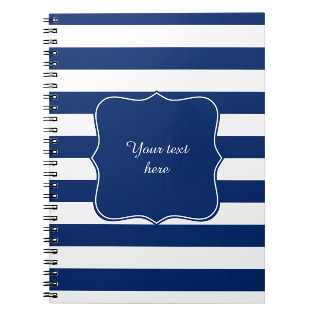 Caderno Espiral Azul Real Striped (Frente)