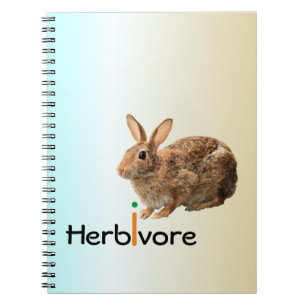 Caderno Espiral Azul selvagem do coelho de coelho do Vegan