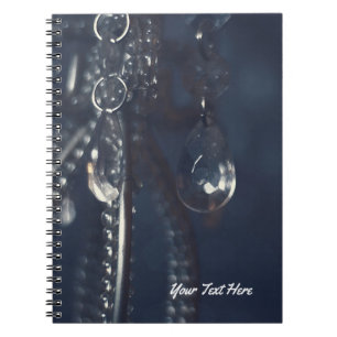 Caderno Espiral Azul Temperamental Cristal Elegante Romântico Chic