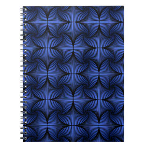Caderno Espiral Azul-Ventilador 3D Geométrico