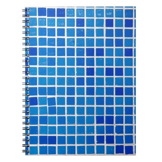 Caderno Espiral Azulejo Mosaico Azul (Frente)