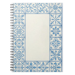 Caderno Espiral azulejo português azulejo azul design estacionário