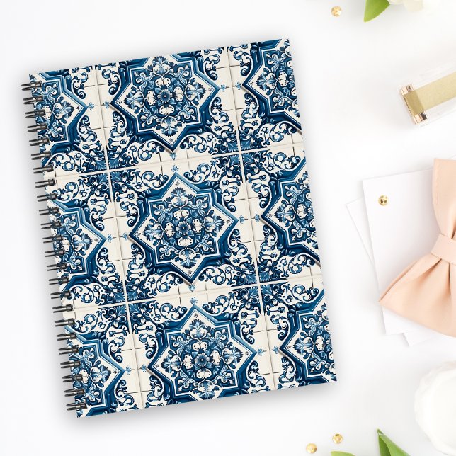 Caderno Espiral Azulejos do Mediterrâneo, Portugal, Azulejo, Majol (Criador carregado)