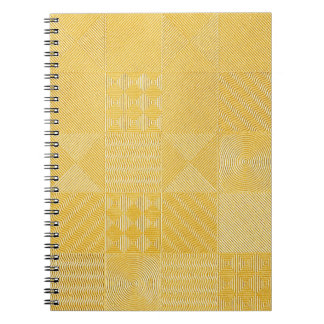 Caderno Espiral Azulejos Dourados: fundo de textura Na moda
