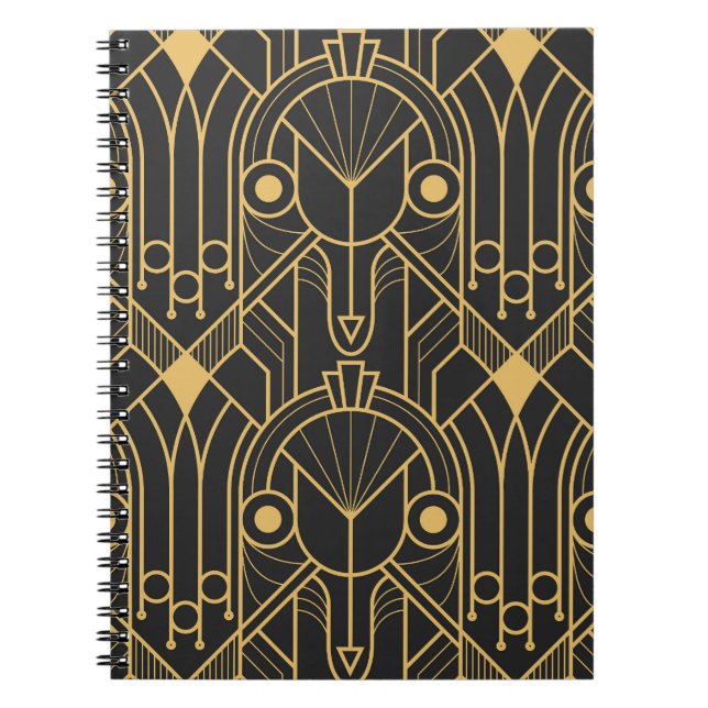 Caderno Espiral Azulejos Geométricos Modernos Art Deco (Frente)