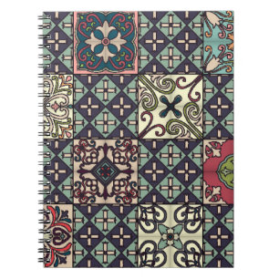 Caderno Espiral Azulejos Portugueses: Estilo Talavera Invisível
