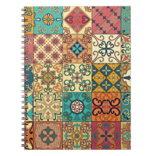Caderno Espiral Azulejos Portugueses: padrão uniforme do estilo Az