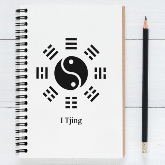 Caderno Espiral Ba Gua, oito trigramas, yin yang personalizável (Criador carregado)
