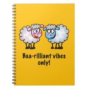 Caderno Espiral Baa-riliante - Par de Ovelhas de Desenho Animado F