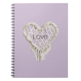 Caderno Espiral Babado de Coração Branco Lavanda
