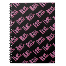 Caderno Espiral Babe do chefe rosa brilhante