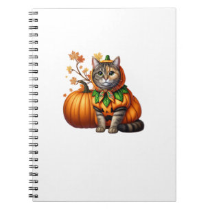 Caderno Espiral Babushka Halloween Cat Pumpkin