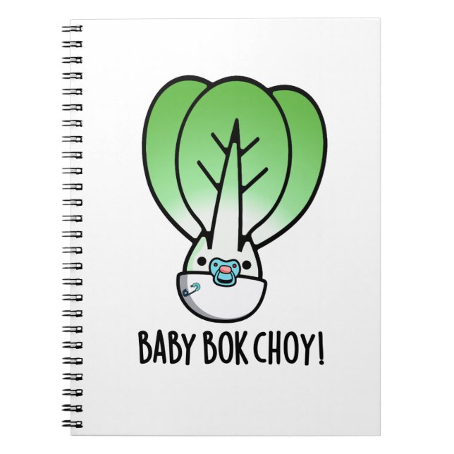 Caderno Espiral Baby Bok Choy Engraçado Veggie Pun (Frente)