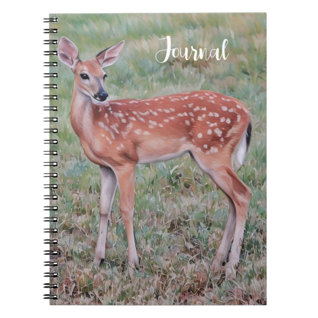 Caderno Espiral Baby Deer Fawn Art Diário (Frente)