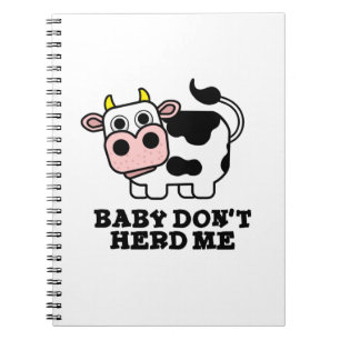 Caderno Espiral Baby Não Me Conduza Vaca Engraçada Trocadilho 