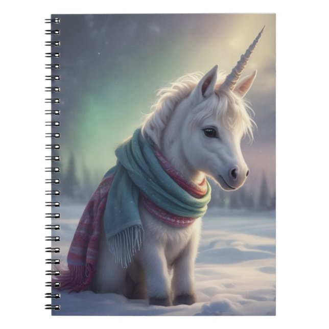 Caderno Espiral Baby Unicorn in Snow (Frente)