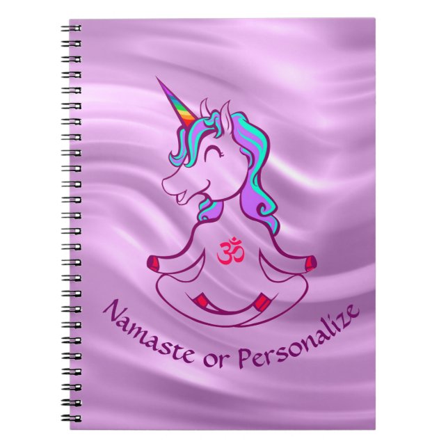 Caderno Espiral Baby Unicorn Zen Yoga Meditação Lotus Purple (Frente)