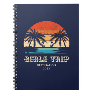 Caderno Espiral Bachelorette de Viagem das Meninas com Pôr do Sol