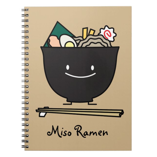 Caderno Espiral Bacia feliz dos Ramen (Frente)