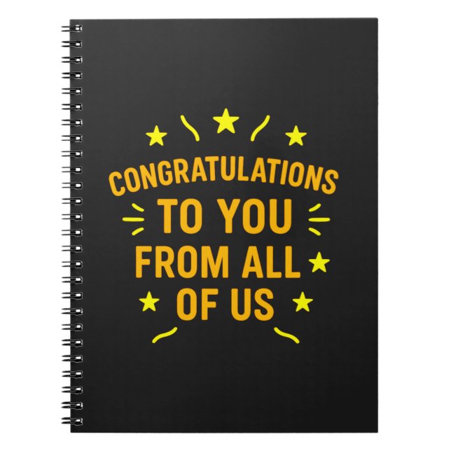 Caderno Espiral Back to School Congratulations – Quote  (Frente)