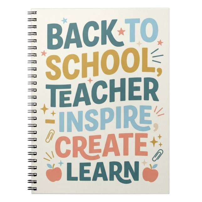 Caderno Espiral Back to School Teacher gift (Frente)