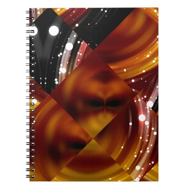 Caderno Espiral backgroun geométrico abstrato (Frente)