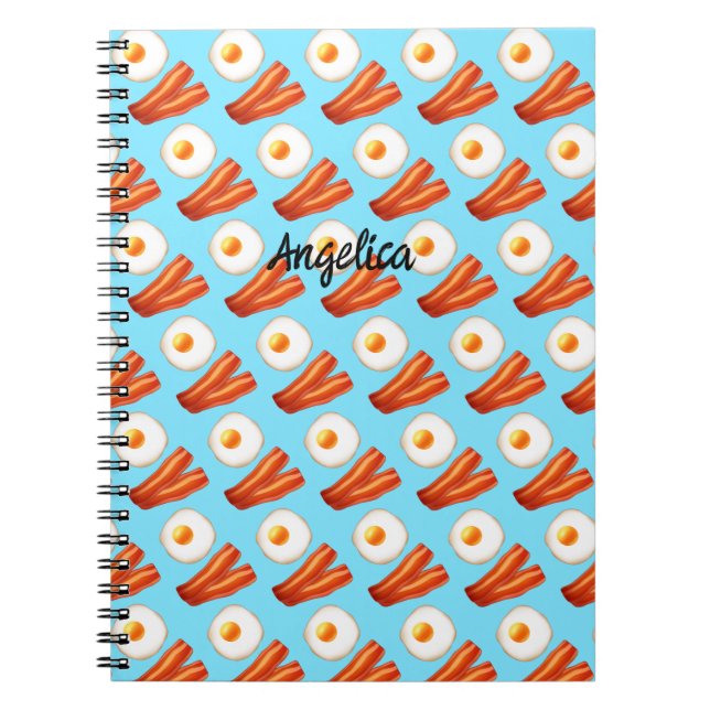 Caderno Espiral Bacon E Ovo De Café Da Manhã (Frente)