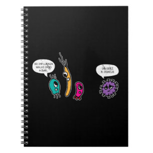Caderno Espiral Bactérias Funny Pun Biology