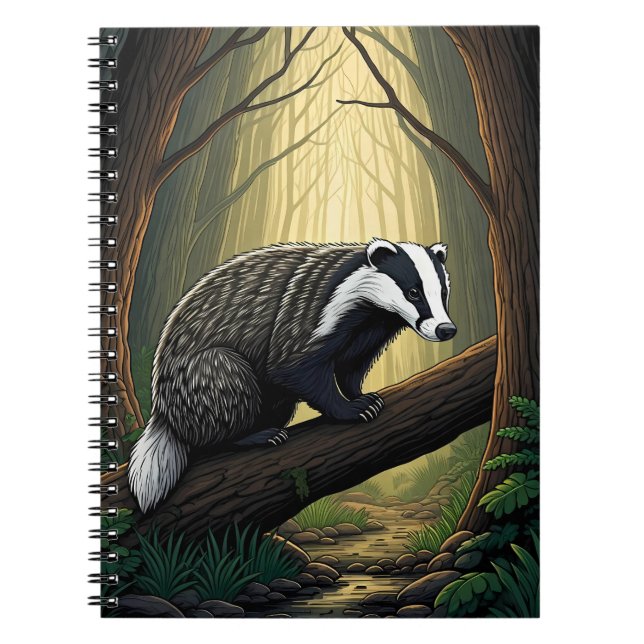 Caderno Espiral Badger in Enchanted Forest (Frente)