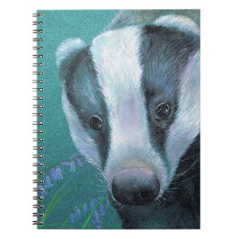 Caderno Espiral Badger no notebook de arte da floresta azul