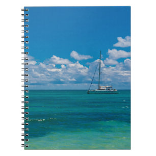 Caderno Espiral Baía Tropical Azul Paisagem Marítima