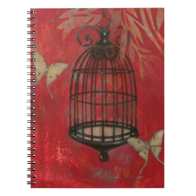 Caderno Espiral Baiagem Decorativa com Borboletas (Frente)