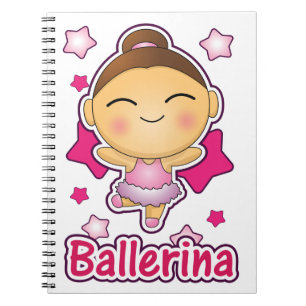 Caderno Espiral Bailarina bonito de Kawaii que faz o balé