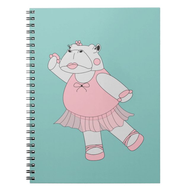 Caderno Espiral Bailarina Hipopótamo ilusima (Frente)