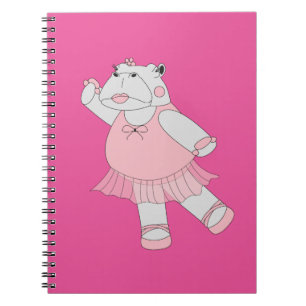 Caderno Espiral Bailarina Hipopótamo Rosa illusima