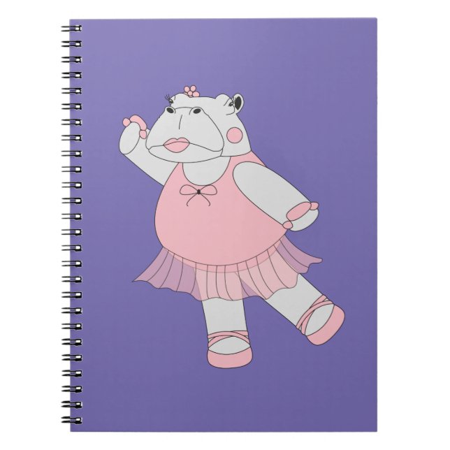 Caderno Espiral Bailarina Hipopótamo Roxo illusima (Frente)