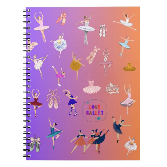 Caderno Espiral Bailarinos de Ballet Elegantes (Frente)