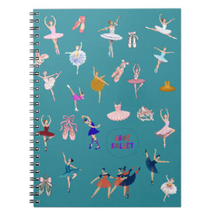 Caderno Espiral Bailarinos de Ballet Elegantes