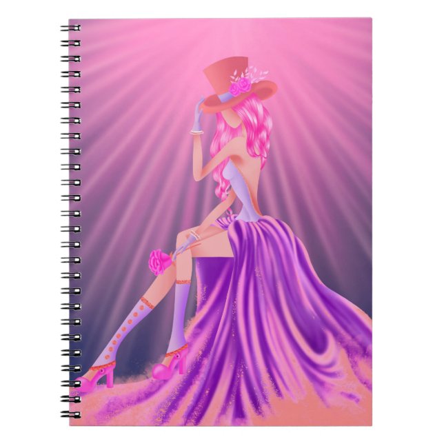 Caderno Espiral Baile de formatura Steampunk Glamor Queen (Frente)