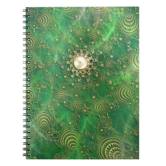 Caderno Espiral Baixo do Bloco de Anotações do Mar Esmeralda (Frente)