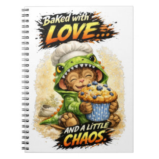 Caderno Espiral Baked with Love Notebook Cute Dino