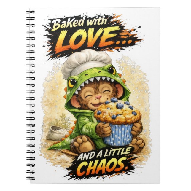 Caderno Espiral Baked with Love Notebook Cute Dino (Frente)
