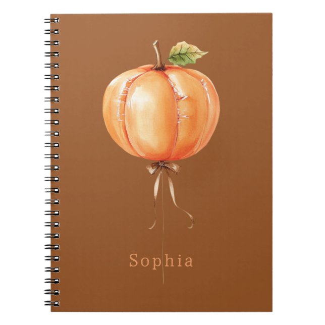 Caderno Espiral Balão de Abóbora Laranja (Frente)